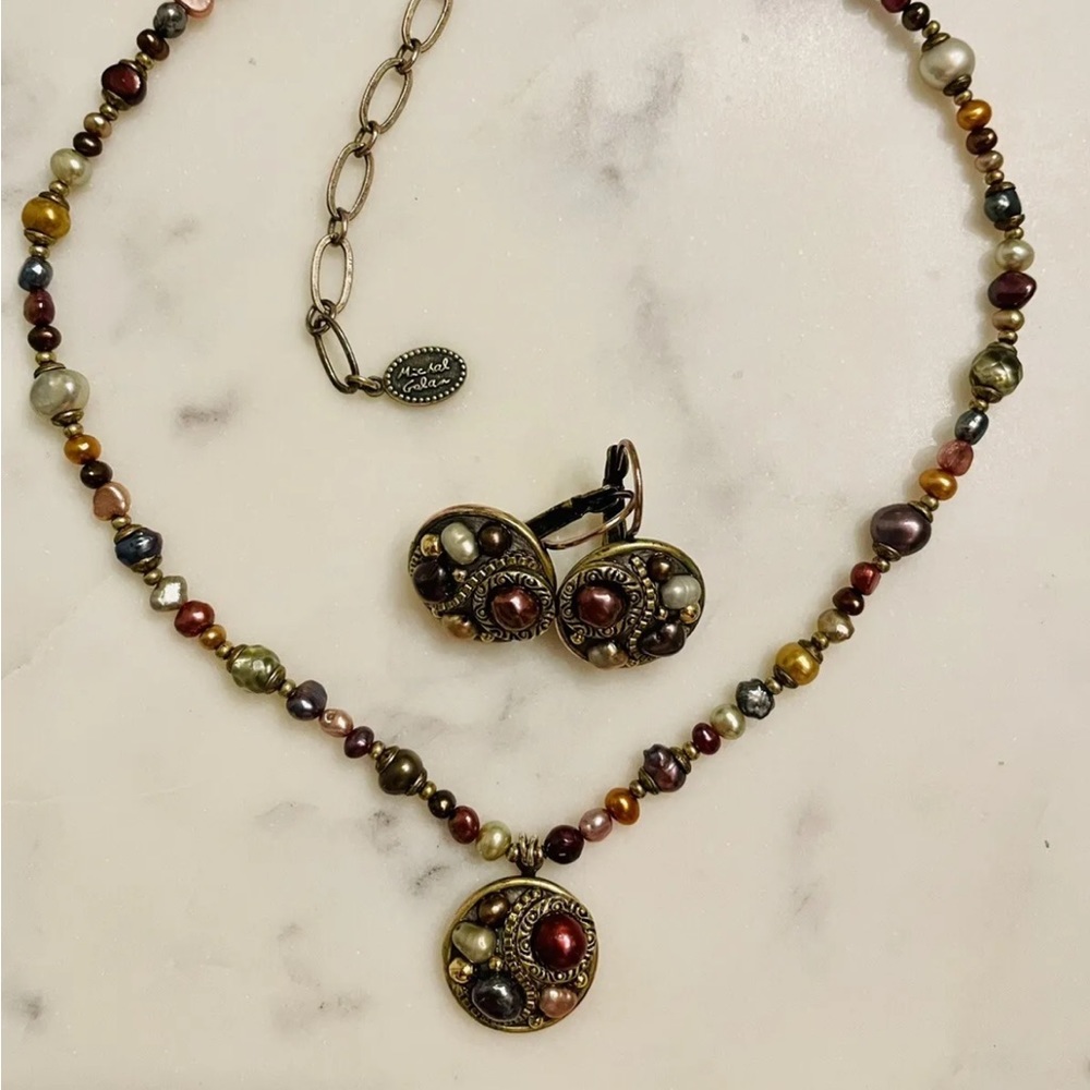 Michal Golan necklace and earrings set signed